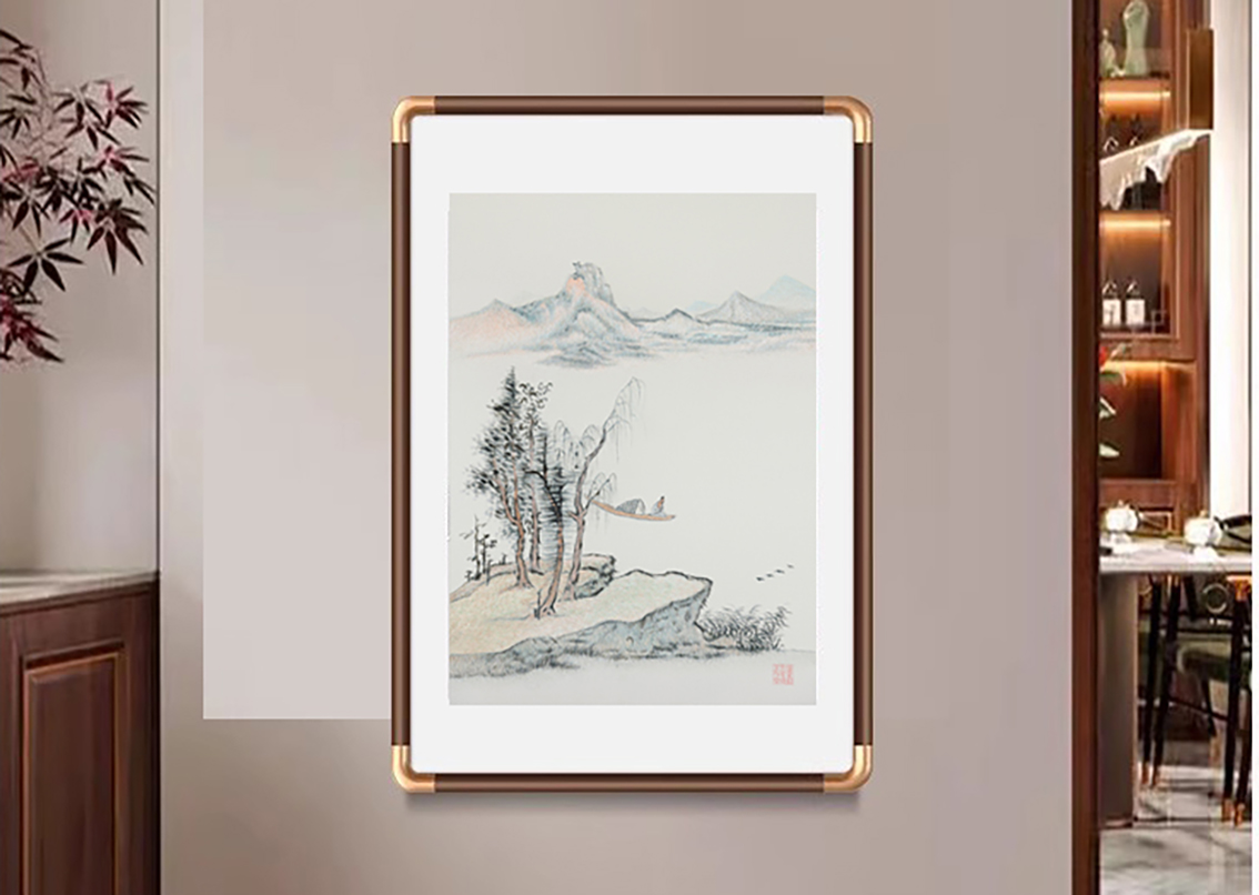蓝瑛仿古山水画刺绣，技艺与艺术的完美融合