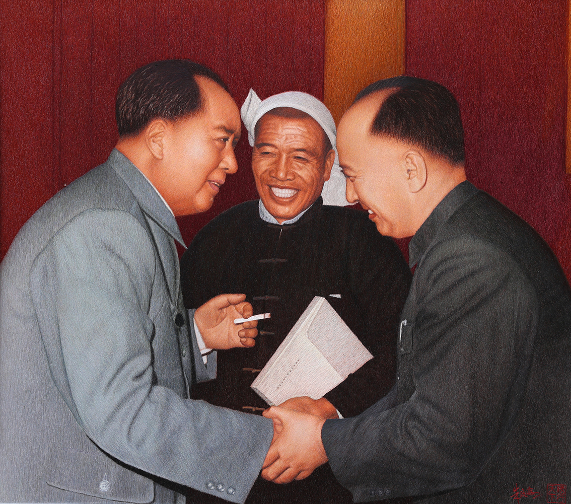 礼好绣院的苏绣《毛主席接见科学和农民代表》：乱针绣工艺的经典之作.jpg
