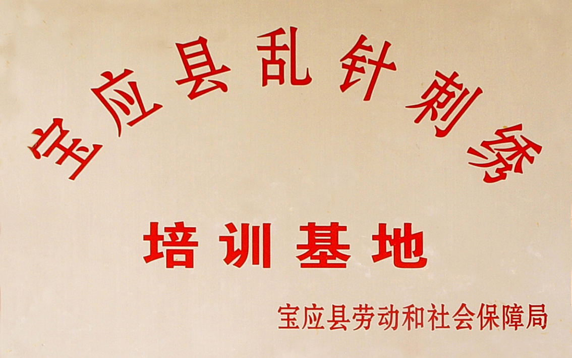 2005年4月扬州市礼好一然绣研究院原宝应县华艺苑刺绣研究所被宝应县劳动和社会保障局授予宝应县乱针绣培训基地。.jpg